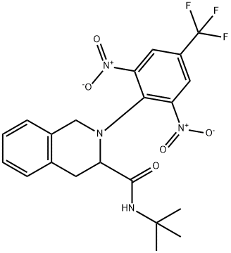 N-(TERT-BUTYL)-2-[2,6-DINITRO-4-(TRIFLUOROMETHYL)PHENYL]-1,2,3,4-TETRAHYDRO-3-ISOQUINOLINECARBOXAMIDE Struktur