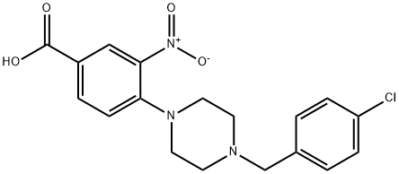 4-[4-(4-CHLOROBENZYL)PIPERAZINO]-3-NITROBENZENECARBOXYLIC ACID Struktur