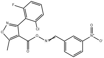 3-(2-CHLORO-6-FLUOROPHENYL)-5-METHYL-4-[(([(E)-(3-NITROPHENYL)METHYLIDENE]AMINO)OXY)CARBONYL]ISOXAZOLE Struktur