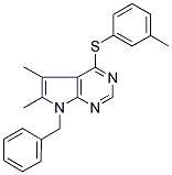 7-BENZYL-5,6-DIMETHYL-4-[(3-METHYLPHENYL)SULFANYL]-7H-PYRROLO[2,3-D]PYRIMIDINE Struktur