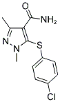 5-[(4-CHLOROPHENYL)SULFANYL]-1,3-DIMETHYL-1H-PYRAZOLE-4-CARBOXAMIDE Struktur