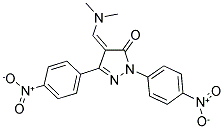 (4Z)-4-[(DIMETHYLAMINO)METHYLENE]-2,5-BIS(4-NITROPHENYL)-2,4-DIHYDRO-3H-PYRAZOL-3-ONE Struktur