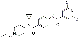 N-[4-CYCLOPROPYL(1-PROPYLPIPERIDIN-4-YL)BENZAMIDO]-2,6-DICHLOROPYRIDINE-4-CARBOXAMIDE Struktur