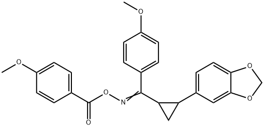 5-(2-[([(4-METHOXYBENZOYL)OXY]IMINO)(4-METHOXYPHENYL)METHYL]CYCLOPROPYL)-1,3-BENZODIOXOLE Struktur