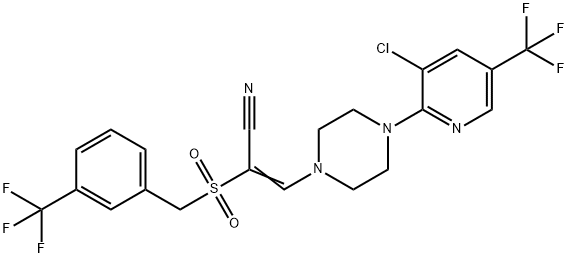 3-(4-(3-CHLORO-5-(TRIFLUOROMETHYL)(2-PYRIDYL))PIPERAZINYL)-2-((3-(TRIFLUOROMETHYL)BENZYL)SULFONYL)PROP-2-ENENITRILE Struktur