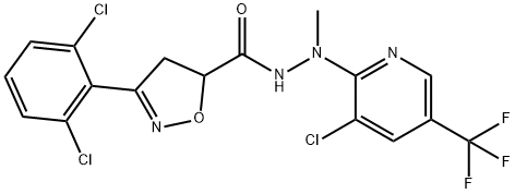 N'-[3-CHLORO-5-(TRIFLUOROMETHYL)-2-PYRIDINYL]-3-(2,6-DICHLOROPHENYL)-N'-METHYL-4,5-DIHYDRO-5-ISOXAZOLECARBOHYDRAZIDE Struktur