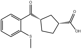 CIS-3-(2-THIOMETHYLBENZOYL)CYCLOPENTANE-1-CARBOXYLIC ACID Struktur