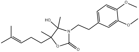 3-[2-(3,4-DIMETHOXYPHENYL)ETHYL]-4-HYDROXY-4,5-DIMETHYL-5-(4-METHYL-3-PENTENYL)-1,3-OXAZOLIDIN-2-ONE Struktur