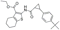 ETHYL 2-(2-(4-TERT-BUTYLPHENYL)CYCLOPROPANECARBOXAMIDO)-4,5,6,7-TETRAHYDROBENZO[B]THIOPHENE-3-CARBOXYLATE Struktur