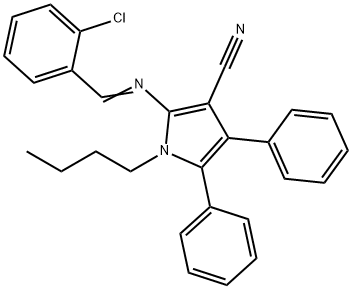 1-BUTYL-2-([(E)-(2-CHLOROPHENYL)METHYLIDENE]AMINO)-4,5-DIPHENYL-1H-PYRROLE-3-CARBONITRILE Struktur