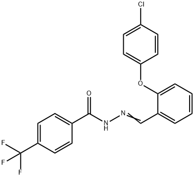 N'-((E)-[2-(4-CHLOROPHENOXY)PHENYL]METHYLIDENE)-4-(TRIFLUOROMETHYL)BENZENECARBOHYDRAZIDE Struktur