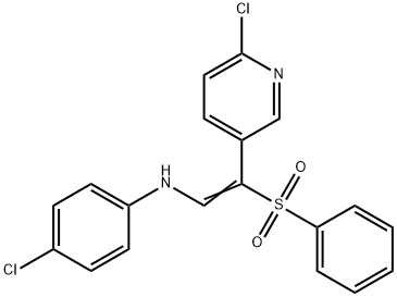 4-CHLORO-N-[(Z)-2-(6-CHLORO-3-PYRIDINYL)-2-(PHENYLSULFONYL)ETHENYL]ANILINE Struktur