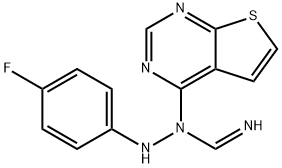 N'-(4-FLUOROPHENYL)-N''-THIENO[2,3-D]PYRIMIDIN-4-YLIMINOFORMIC HYDRAZIDE Struktur