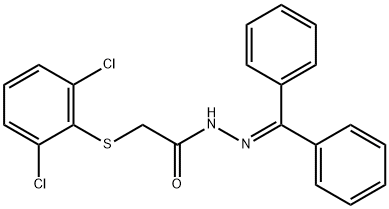 2-[(2,6-DICHLOROPHENYL)SULFANYL]-N'-(DIPHENYLMETHYLENE)ACETOHYDRAZIDE Struktur