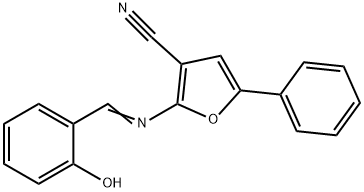 2-([(E)-(2-HYDROXYPHENYL)METHYLIDENE]AMINO)-5-PHENYL-3-FURONITRILE Struktur