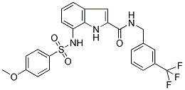 7-[((4-METHOXYPHENYL)SULPHONYL)AMINO]-N-[3-(TRIFLUOROMETHYL)BENZYL]-(1H)-INDOLE-2-CARBOXAMIDE Struktur