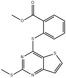 METHYL 2-([2-(METHYLSULFANYL)THIENO[3,2-D]PYRIMIDIN-4-YL]SULFANYL)BENZENECARBOXYLATE Struktur