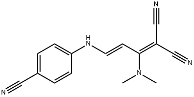 2-[3-(4-CYANOANILINO)-1-(DIMETHYLAMINO)-2-PROPENYLIDENE]MALONONITRILE Struktur