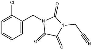 2-[3-(2-CHLOROBENZYL)-2,4,5-TRIOXO-1-IMIDAZOLIDINYL]ACETONITRILE Struktur