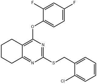 2-[(2-CHLOROBENZYL)SULFANYL]-4-(2,4-DIFLUOROPHENOXY)-5,6,7,8-TETRAHYDROQUINAZOLINE Struktur