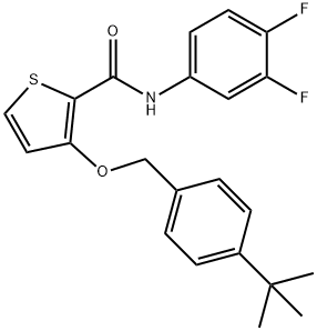 3-([4-(TERT-BUTYL)BENZYL]OXY)-N-(3,4-DIFLUOROPHENYL)-2-THIOPHENECARBOXAMIDE Struktur