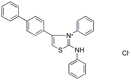 2-ANILINO-4-[1,1'-BIPHENYL]-4-YL-3-PHENYL-1,3-THIAZOL-3-IUM CHLORIDE Struktur