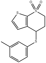 4-[(3-METHYLPHENYL)SULFANYL]-3,4-DIHYDRO-1LAMBDA6-THIENO[2,3-B]THIOPYRAN-1,1(2H)-DIONE Struktur