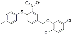 2,5-DICHLOROPHENYL 4-[(4-METHYLPHENYL)SULFANYL]-3-NITROBENZYL ETHER Struktur