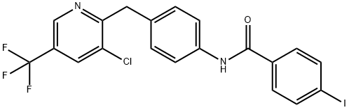 N-(4-([3-CHLORO-5-(TRIFLUOROMETHYL)-2-PYRIDINYL]METHYL)PHENYL)-4-IODOBENZENECARBOXAMIDE Struktur