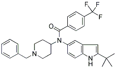 N-(1-BENZYLPIPERIDIN-4-YL)-N-(2-TERT-BUTYL-(1H)-INDOL-5-YL)-4-(TRIFLUOROMETHYL)BENZAMIDE Struktur