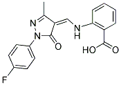 2-(([1-(4-FLUOROPHENYL)-3-METHYL-5-OXO-1,5-DIHYDRO-4H-PYRAZOL-4-YLIDENE]METHYL)AMINO)BENZOIC ACID Struktur