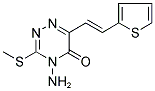 4-AMINO-3-(METHYLTHIO)-6-[2-(2-THIENYL)VINYL]-1,2,4-TRIAZIN-5(4H)-ONE Struktur