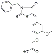 {4-[(Z)-(3-BENZYL-4-OXO-2-THIOXO-1,3-THIAZOLIDIN-5-YLIDENE)METHYL]-2-METHOXYPHENOXY}ACETIC ACID Struktur