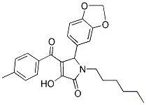 5-(BENZO[D][1,3]DIOXOL-5-YL)-1-HEXYL-3-HYDROXY-4-(4-METHYLBENZOYL)-1H-PYRROL-2(5H)-ONE Struktur