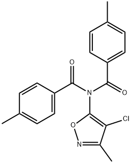 N-(4-CHLORO-3-METHYL-5-ISOXAZOLYL)-4-METHYL-N-(4-METHYLBENZOYL)BENZENECARBOXAMIDE Struktur