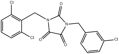 1-(3-CHLOROBENZYL)-3-(2,6-DICHLOROBENZYL)-1H-IMIDAZOLE-2,4,5(3H)-TRIONE Struktur