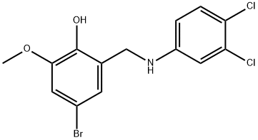 4-BROMO-2-[(3,4-DICHLOROANILINO)METHYL]-6-METHOXYBENZENOL Struktur