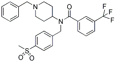 N-(1-BENZYLPIPERIDIN-4-YL)-N-[4-(METHYLSULPHONYL)BENZYL]-3-(TRIFLUOROMETHYL)BENZAMIDE Struktur