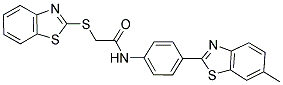 2-(1,3-BENZOTHIAZOL-2-YLTHIO)-N-[4-(6-METHYL-1,3-BENZOTHIAZOL-2-YL)PHENYL]ACETAMIDE Struktur