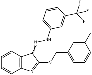 2-[(3-METHYLBENZYL)SULFANYL]-3H-INDOL-3-ONE N-[3-(TRIFLUOROMETHYL)PHENYL]HYDRAZONE Struktur