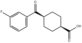 CIS-4-(3-FLUOROBENZOYL)CYCLOHEXANE-1-CARBOXYLIC ACID Struktur