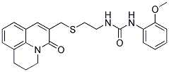 N-[2-[(2,3-DIHYDRO-5-OXO-(1H,5H)-BENZO[IJ]QUINOLIZIN-6-YL)METHYLTHIO]ETHYL]-N'-(2-METHOXYPHENYL)UREA Struktur