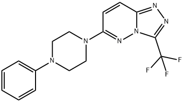 6-(4-PHENYLPIPERAZINO)-3-(TRIFLUOROMETHYL)[1,2,4]TRIAZOLO[4,3-B]PYRIDAZINE Struktur