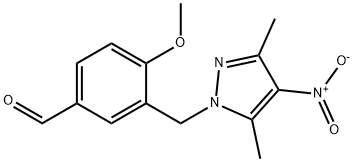 3-(3,5-DIMETHYL-4-NITRO-PYRAZOL-1-YLMETHYL)-4-METHOXY-BENZALDEHYDE Struktur