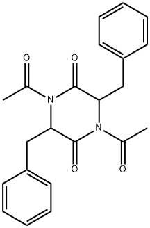 1,4-DIACETYL-3,6-DIBENZYLTETRAHYDRO-2,5-PYRAZINEDIONE Struktur