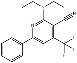 2-(DIETHYLAMINO)-6-PHENYL-4-(TRIFLUOROMETHYL)NICOTINONITRILE Struktur