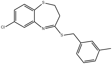 7-CHLORO-2,3-DIHYDRO-1,5-BENZOTHIAZEPIN-4-YL 3-METHYLBENZYL SULFIDE Struktur