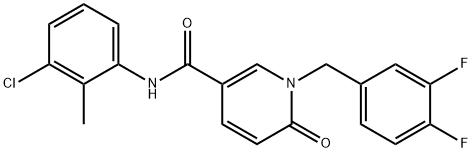 N-(3-CHLORO-2-METHYLPHENYL)-1-(3,4-DIFLUOROBENZYL)-6-OXO-1,6-DIHYDRO-3-PYRIDINECARBOXAMIDE Struktur