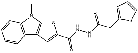 8-METHYL-N'-[2-(2-THIENYL)ACETYL]-8H-THIENO[2,3-B]INDOLE-2-CARBOHYDRAZIDE Struktur