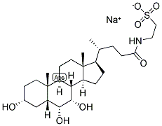 5-BETA-CHOLANIC ACID-3-ALPHA, 6-ALPHA, 7-ALPHA-TRIOL N-(2-SULPHOETHYL)-AMIDE SODIUM SALT Struktur